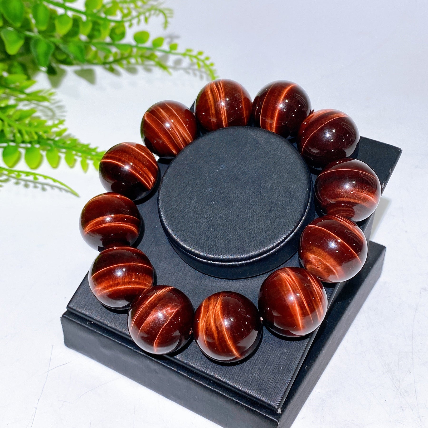 20mm Red Tiger's Eye Bracelet