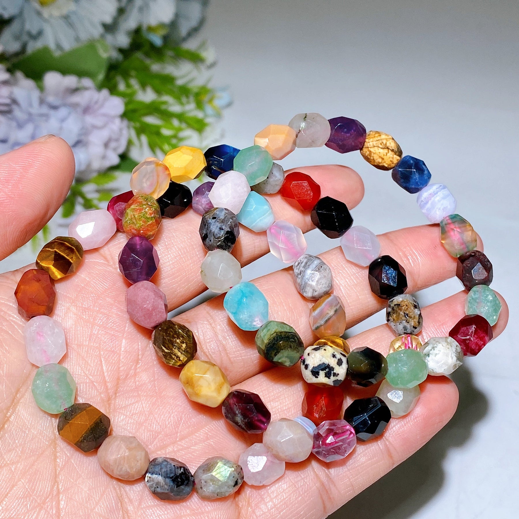 Mixed Crystal Faceted Bracelet