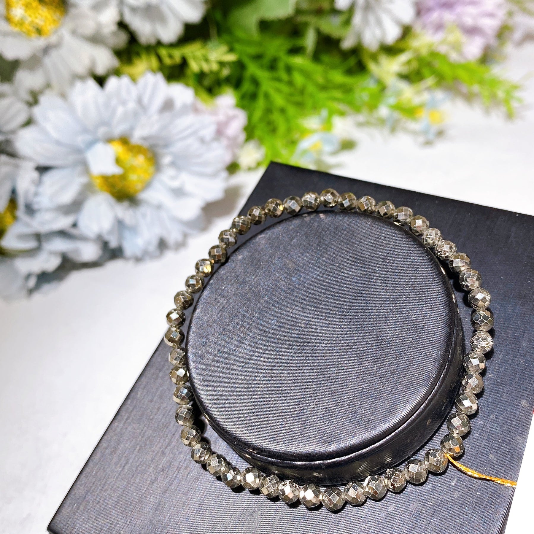 4mm Faceted Pyrite Bracelet