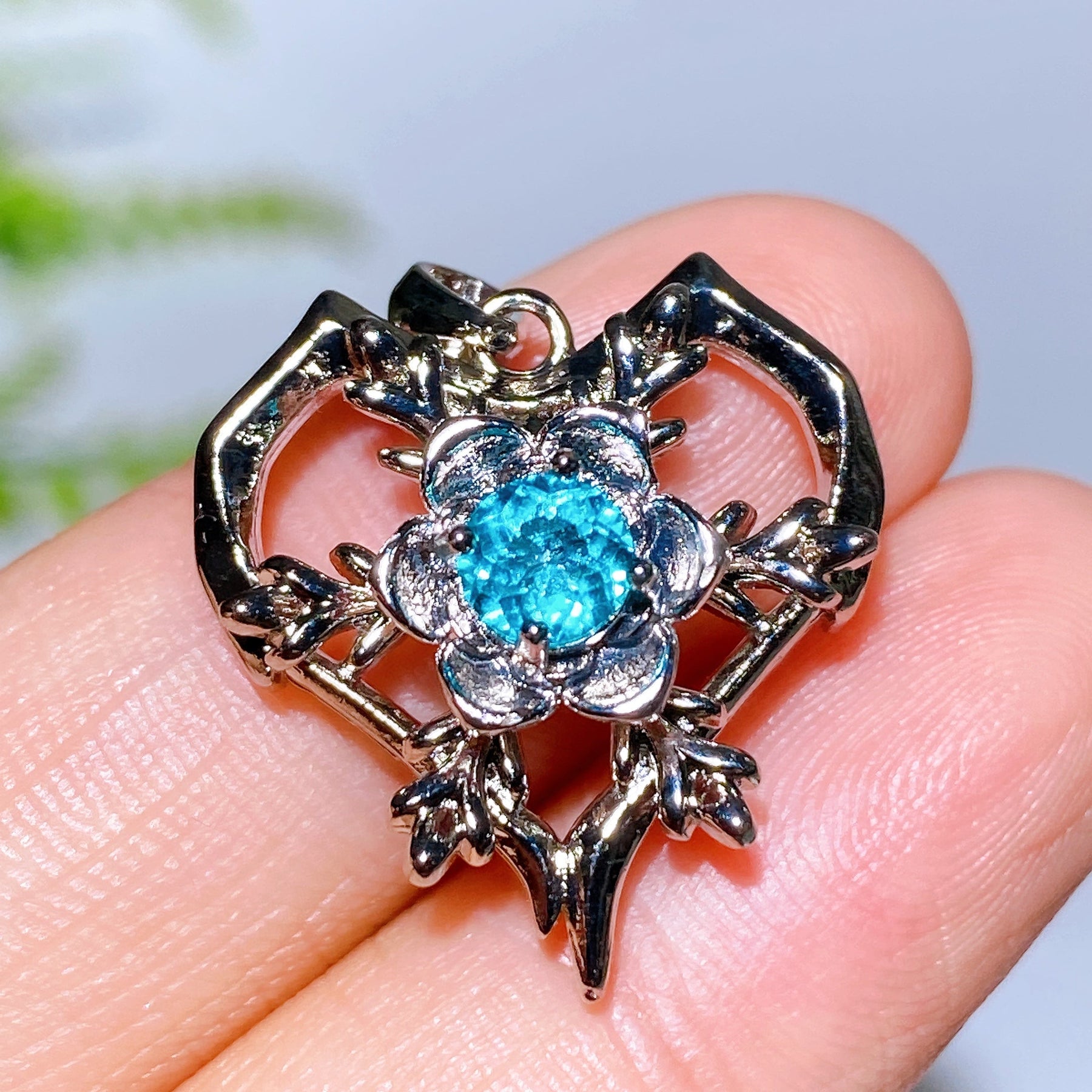 Copper Silver Plated Crystal Pendant