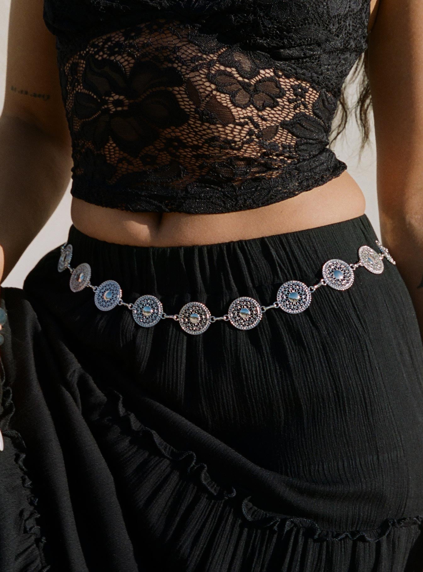Laurz Chain Belt Silver women's belt by Ellevoria