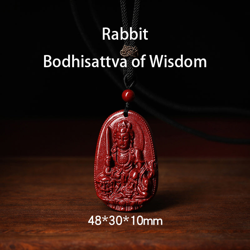 Authentic Cinnabar Zodiac Guardian Buddha Pendants