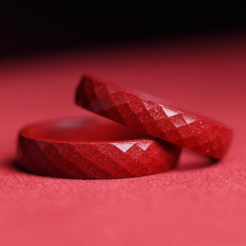 Faceted Cinnabar Ring