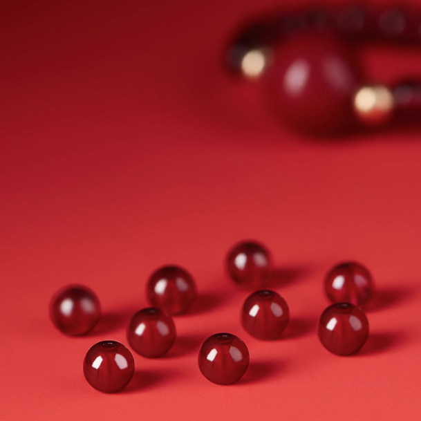 Cinnabar Four-Leaf Clover Ring with Garnet and 14K Gold Accents