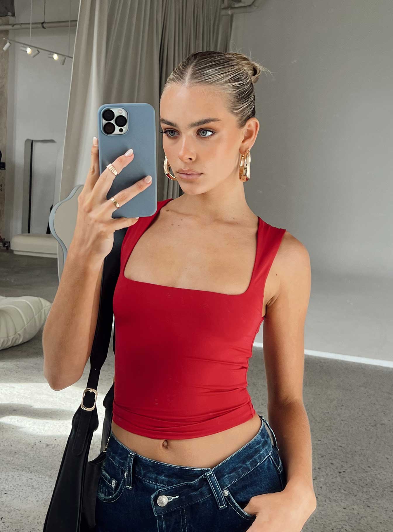 Back In Time Top Red - women's top by Ellevoria
