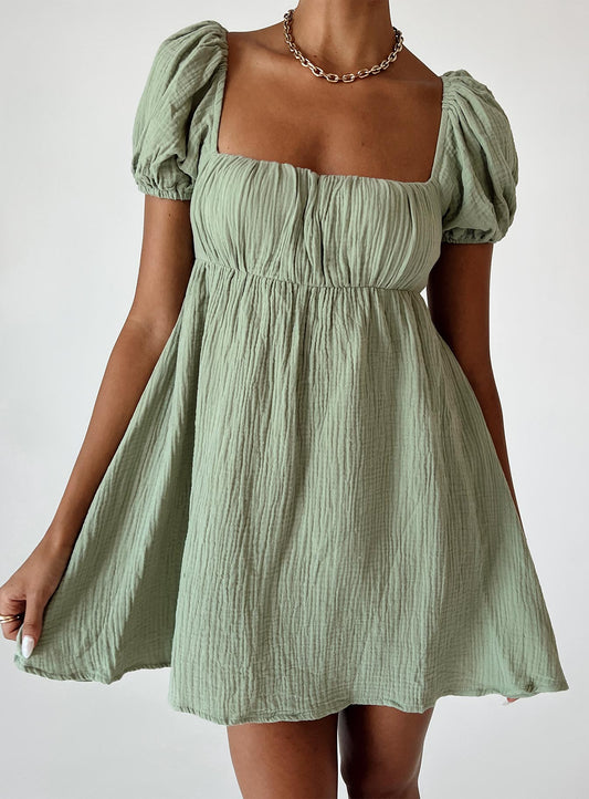 Let's Dance Mini Dress Sage - women's fashion by Ellevoria