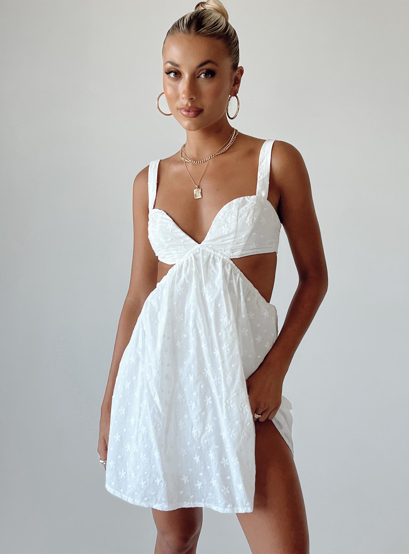 Khalia Mini Dress White - women's fashion by Ellevoria - view 6