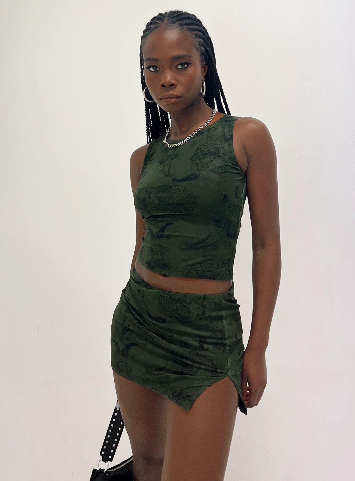 Matilde Set Green women's skirt set by Ellevoria