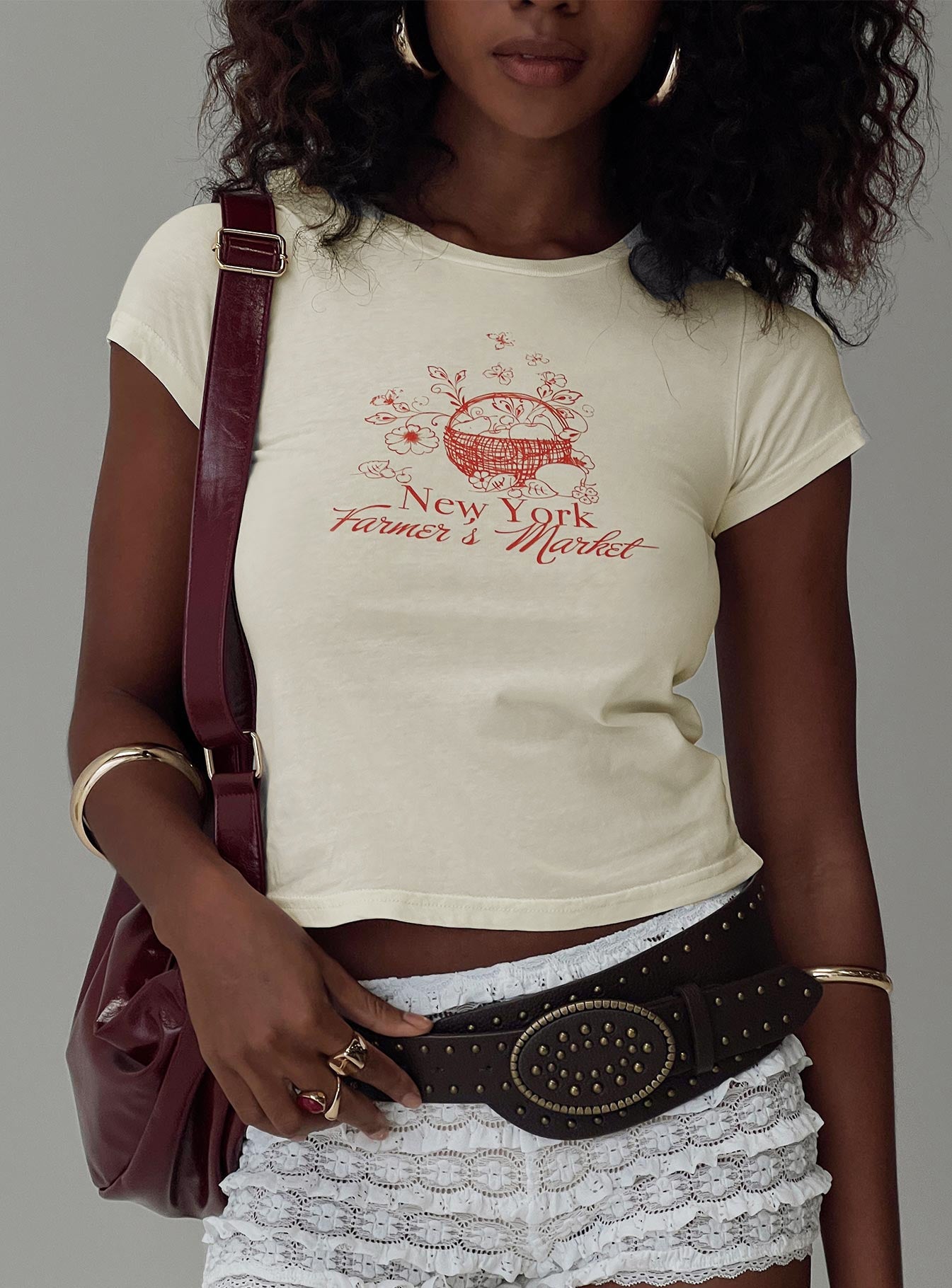 NYC Farmers Market Tee White - women's top by Ellevoria