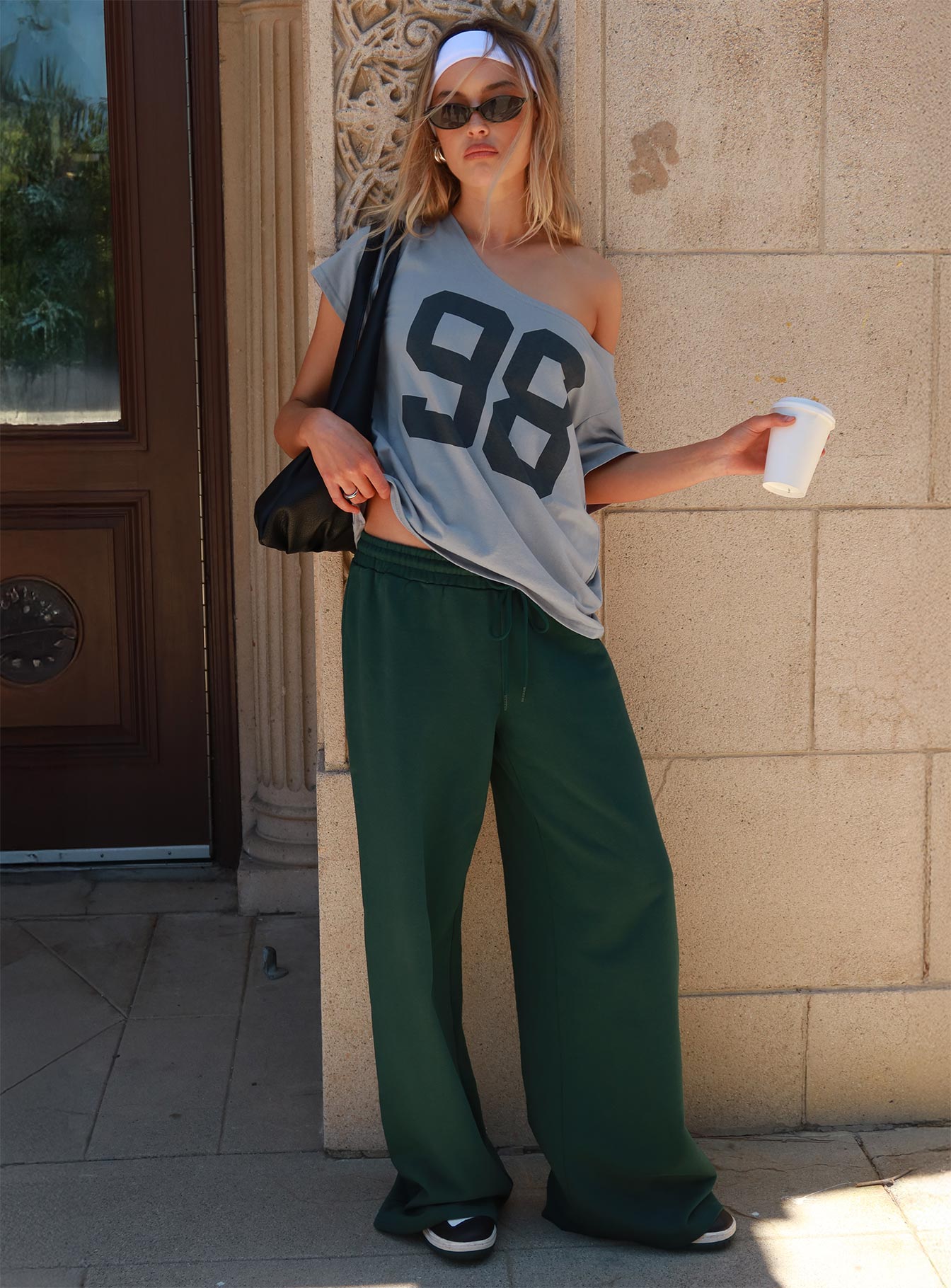 All Day Straight Leg Sweatpants Green women's pant set by Ellevoria