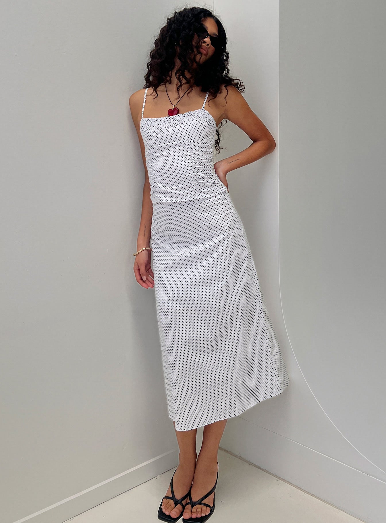 Shining Mirrors Set White / Black Polka women's matching set by Ellevoria
