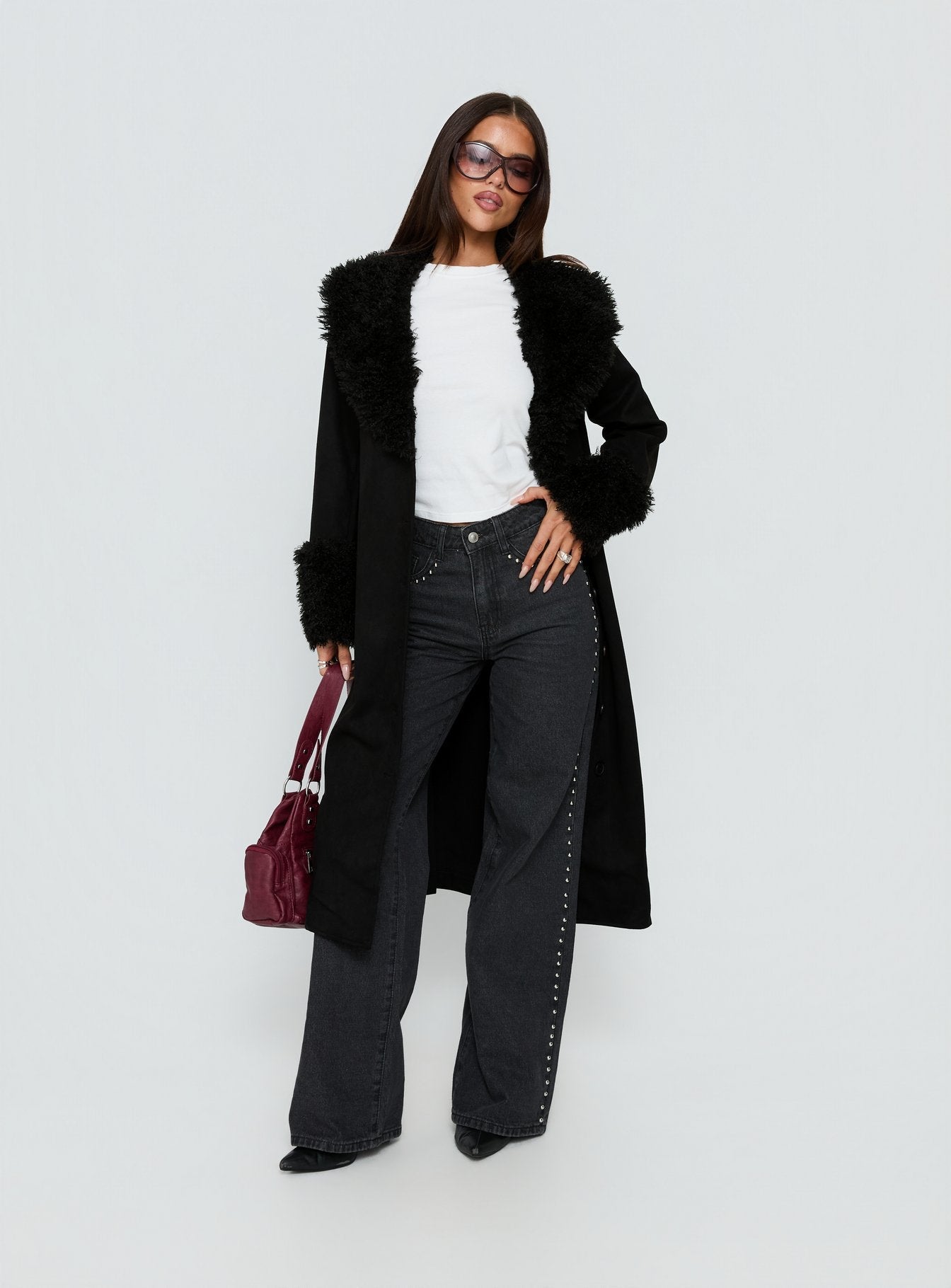 After Party Shearling Jacket Black women's jacket by Ellevoria