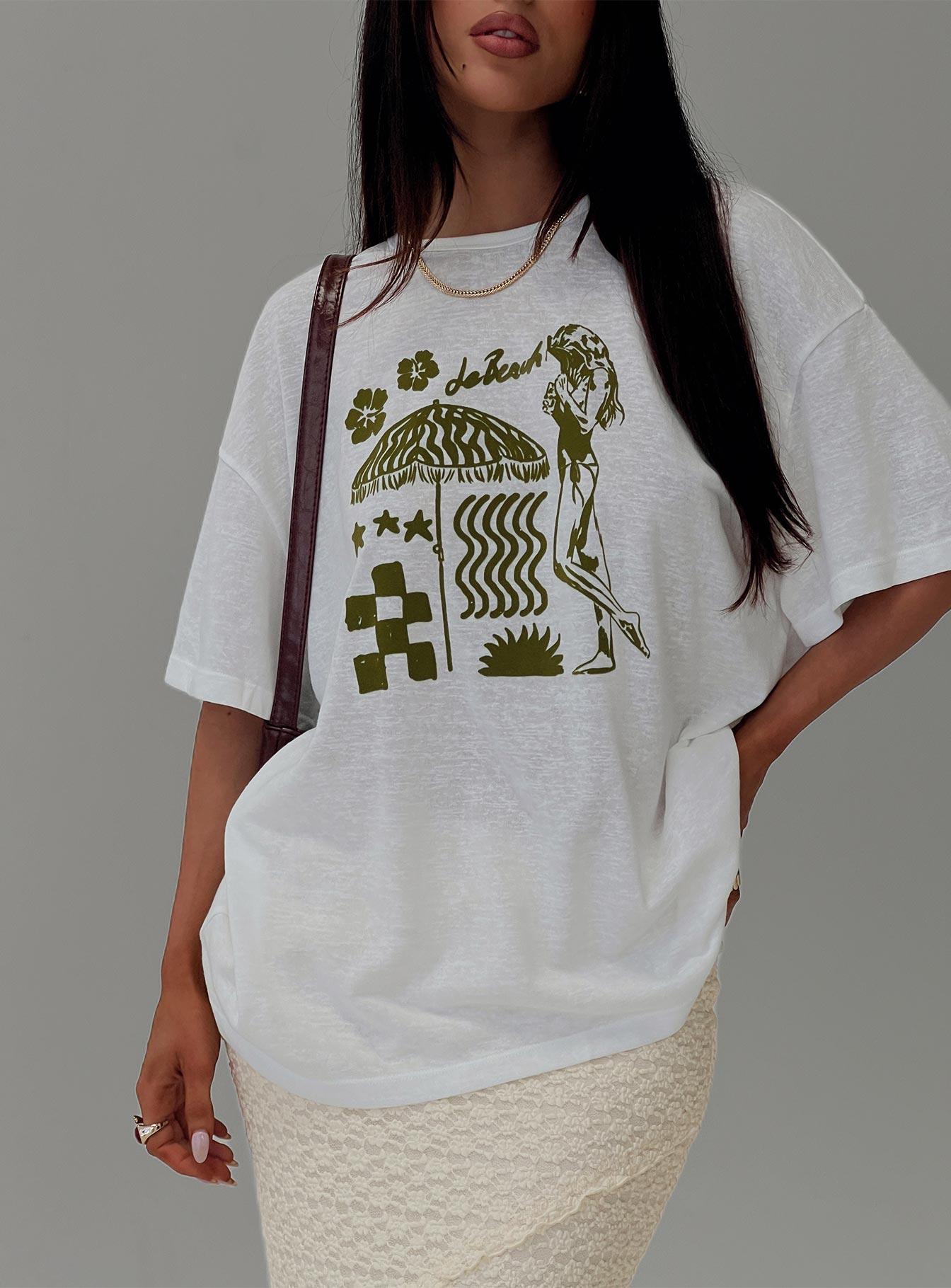 Nozomi Tee White - women's top by Ellevoria