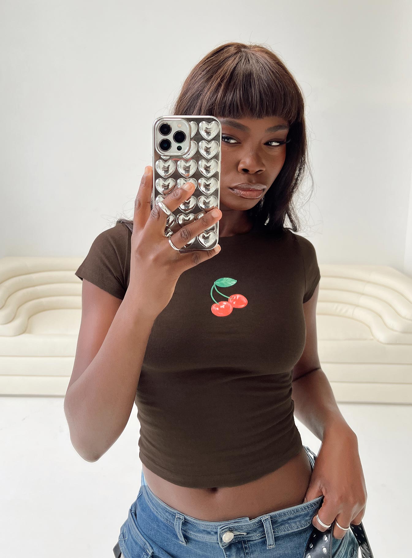 Arbour Cherry Top Brown - women's top by Ellevoria