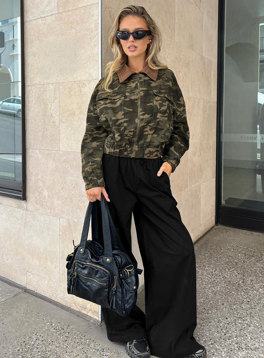 Lunea Concealed Waistband Pants Black - loose fit women's bottoms by Ellevoria
