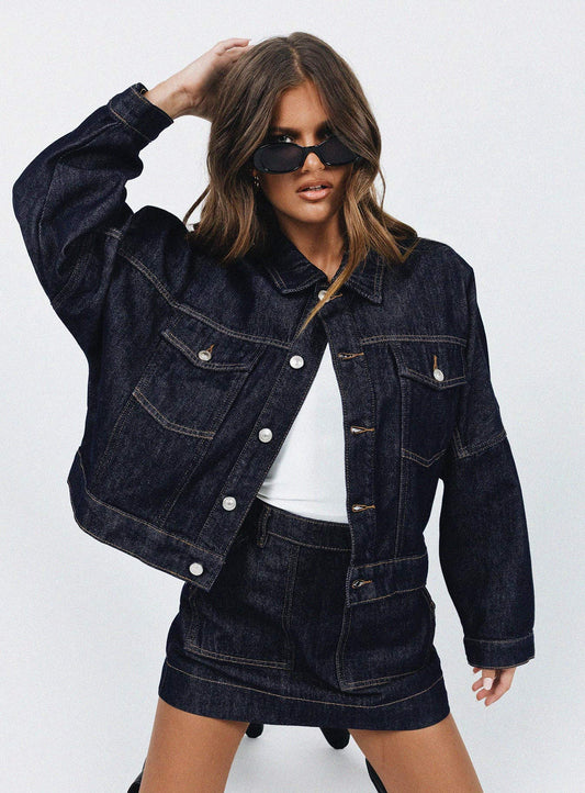 Hughes Jacket Dark Wash Denim women's jacket by Ellevoria