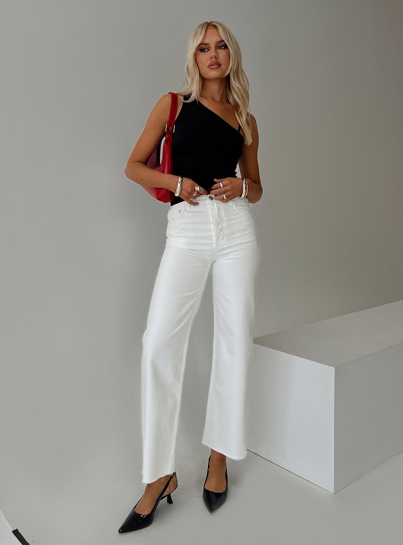 Fawcett High Rise Straight Leg Jeans White women's denim jeans by Ellevoria