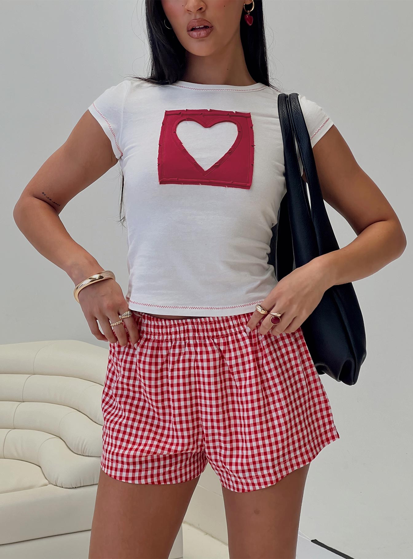 Were Lovers Baby Tee White - women's top by Ellevoria - view 9
