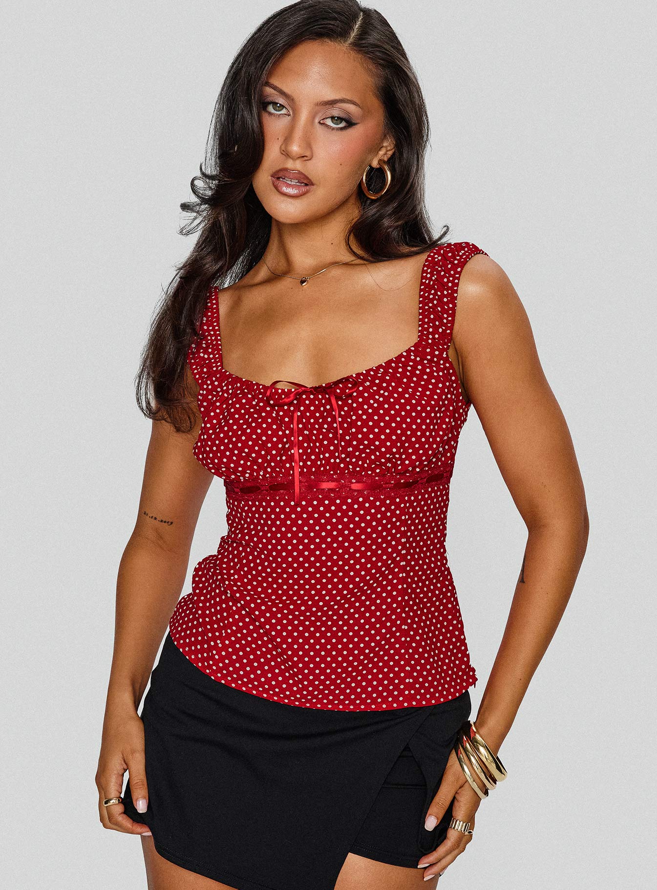 Garconne Top Red Polka Dot - women's top by Ellevoria - view 2