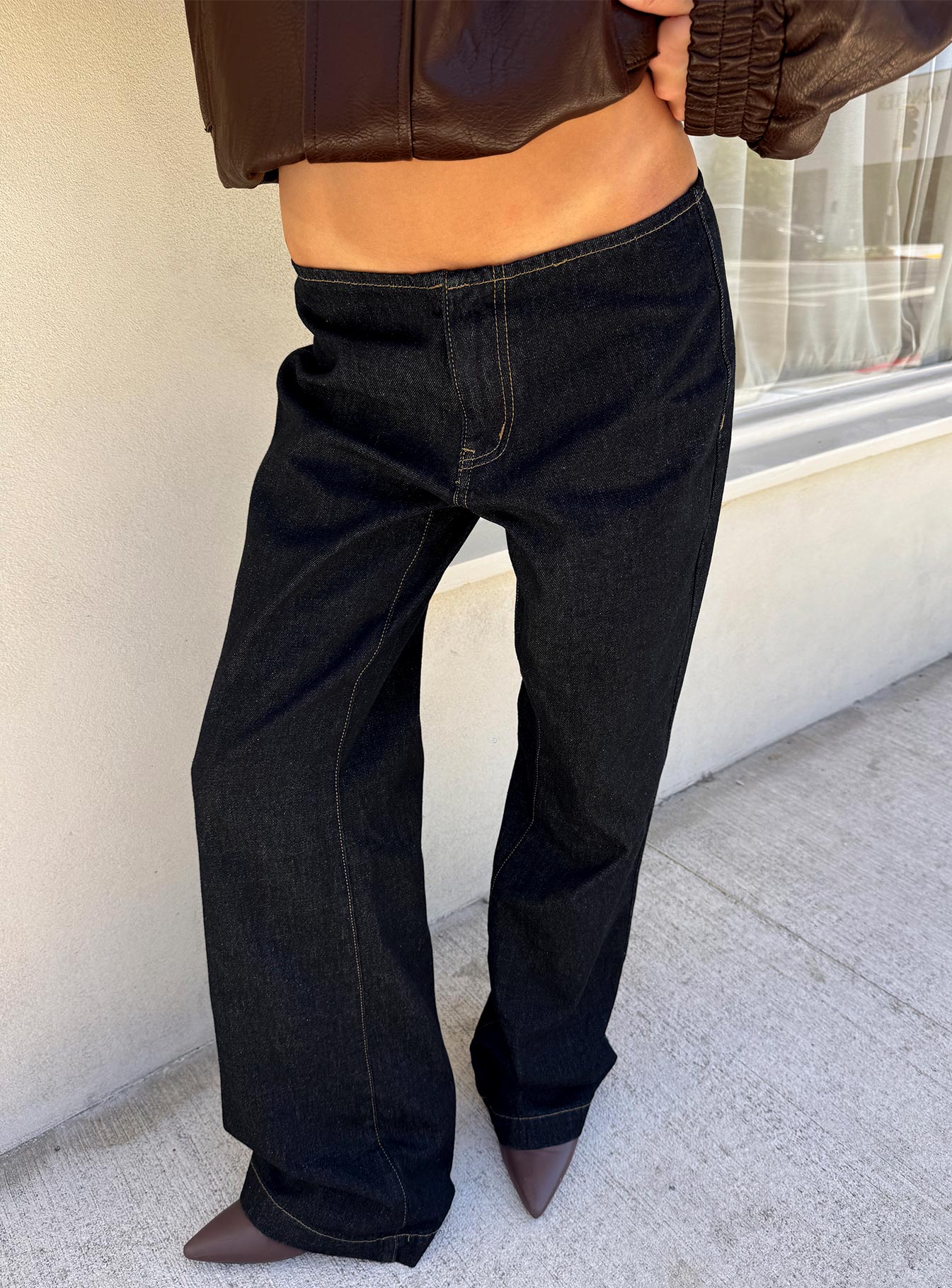 Buenos No Waist Low Rise Straight Leg Jeans Raw Denim women's denim jeans by Ellevoria
