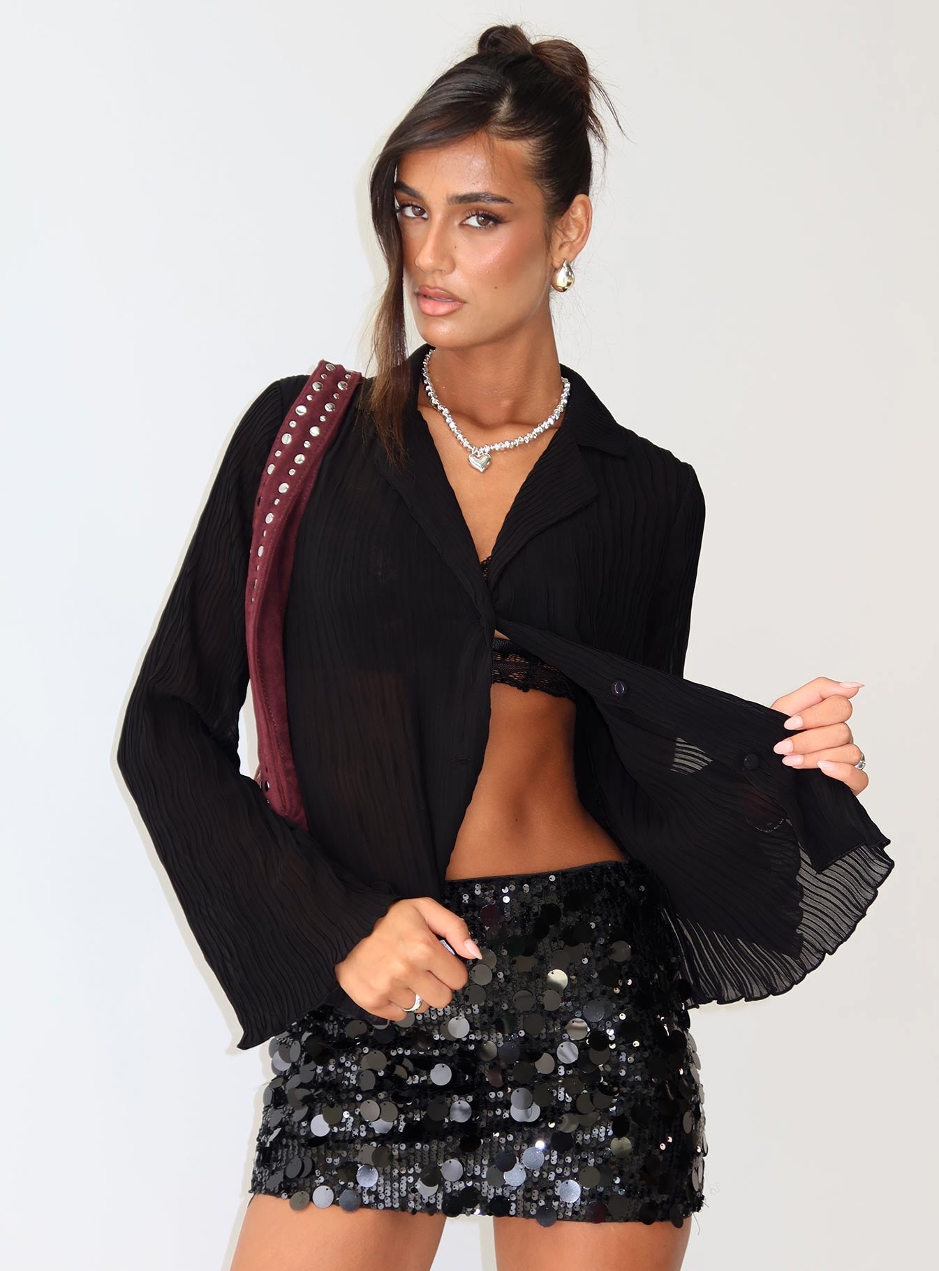 Selma Shirt Black - women's shirt by Ellevoria