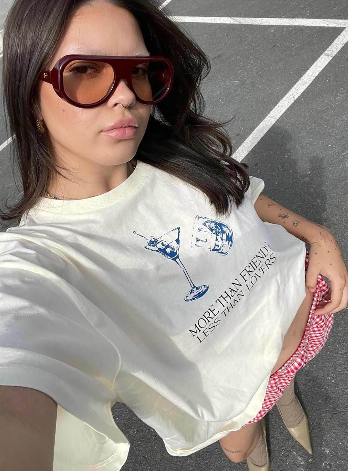 More Than Friends Oversized Tee Off White - women's top by Ellevoria - view 2