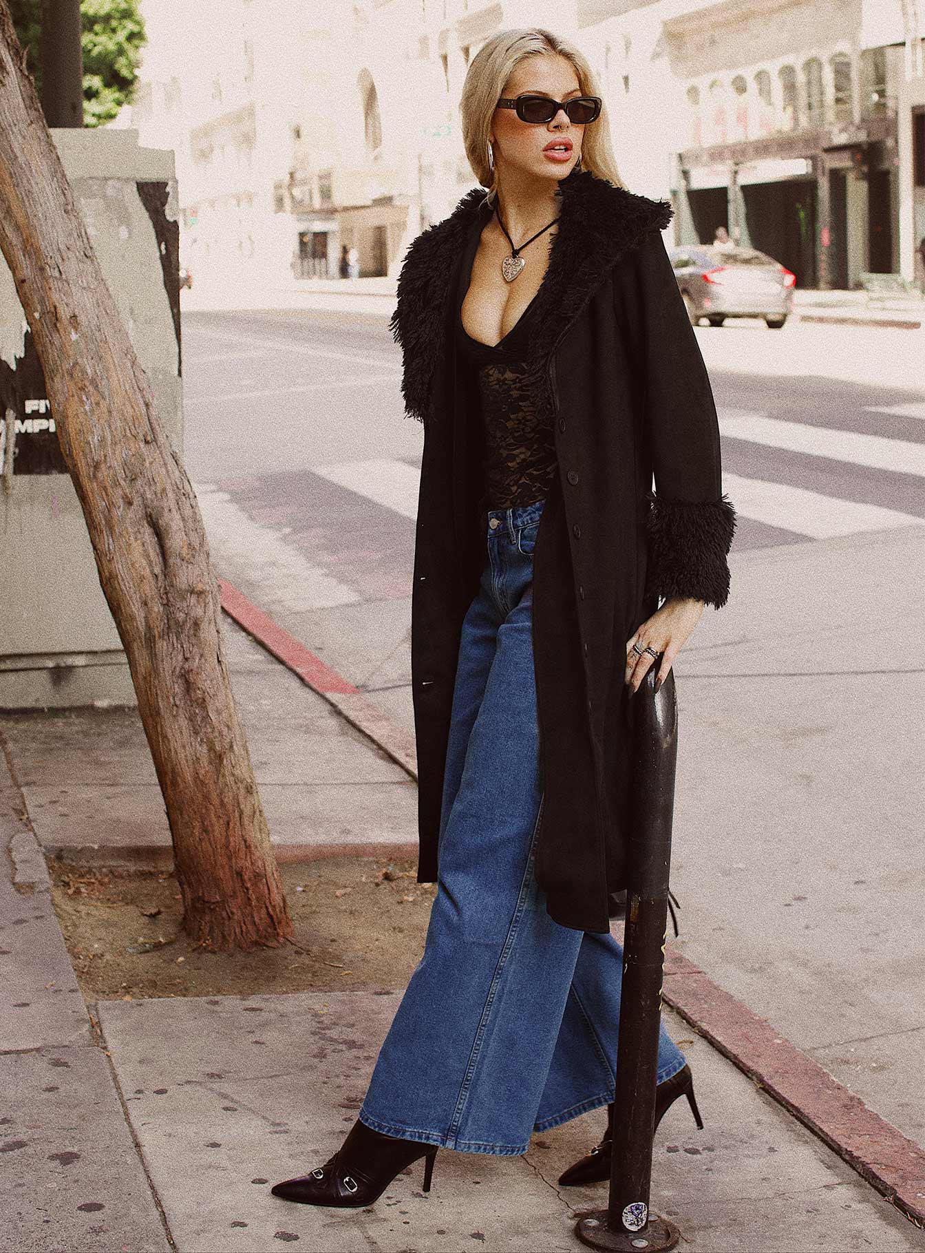 After Party Shearling Jacket Black women's jacket by Ellevoria