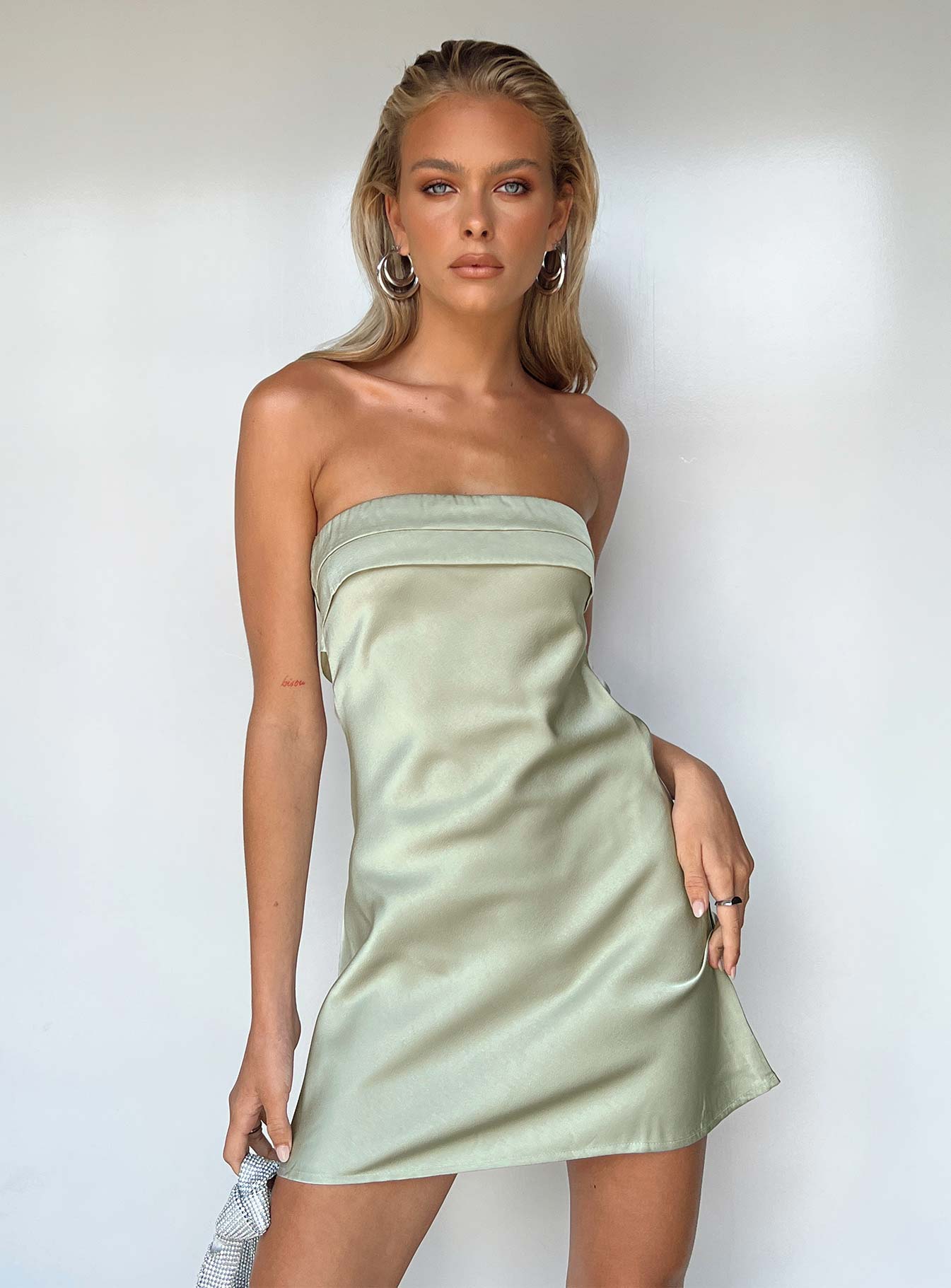Phillipa Mini Dress Sage - women's fashion by Ellevoria - view 6