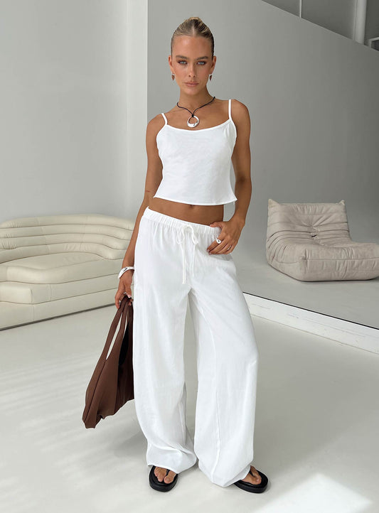 Paigey Set White women's pant set by Ellevoria