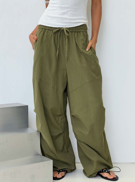 Mankind Baggy Cargo Pants Olive - loose fit women's bottoms by Ellevoria