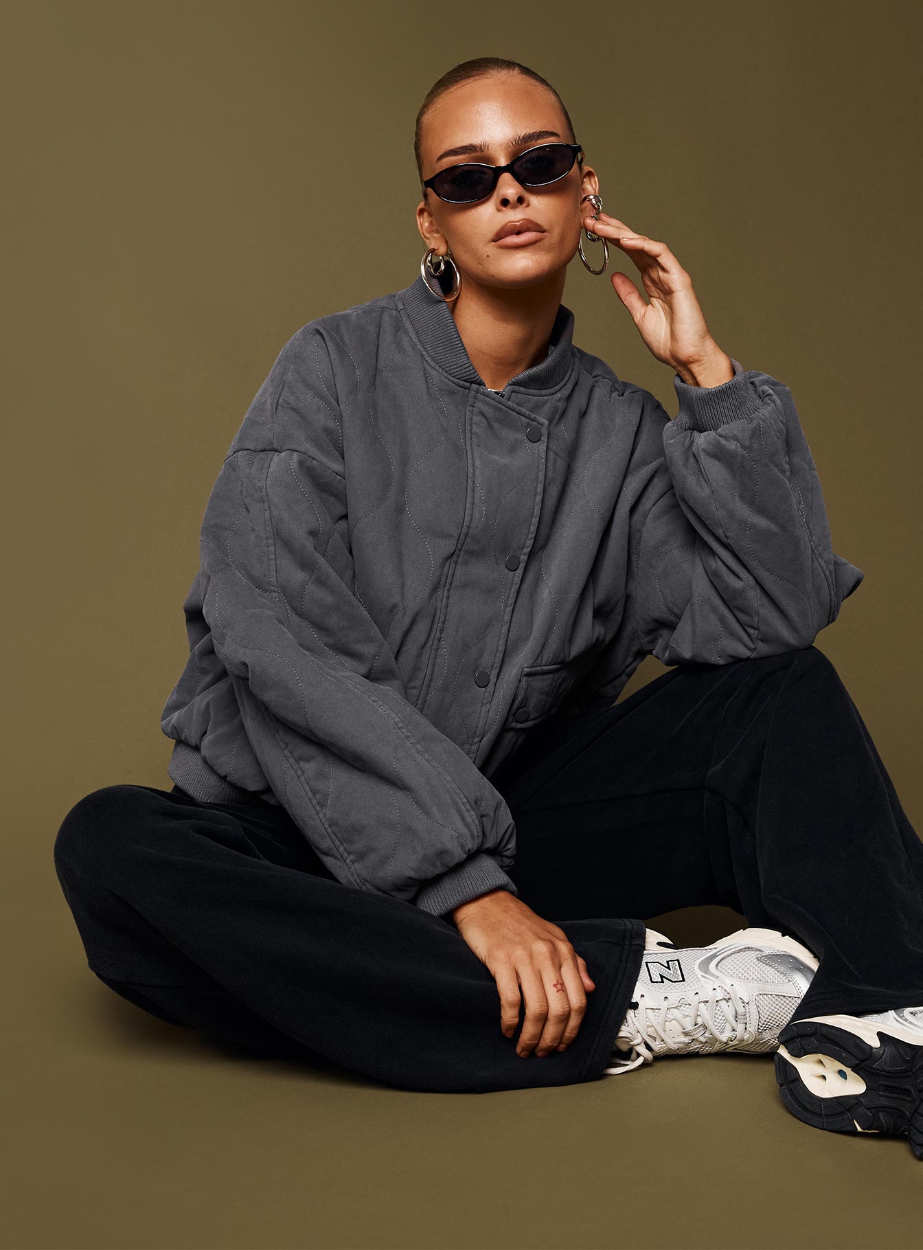 Stick Season Quilted Jacket Grey women's jacket by Ellevoria