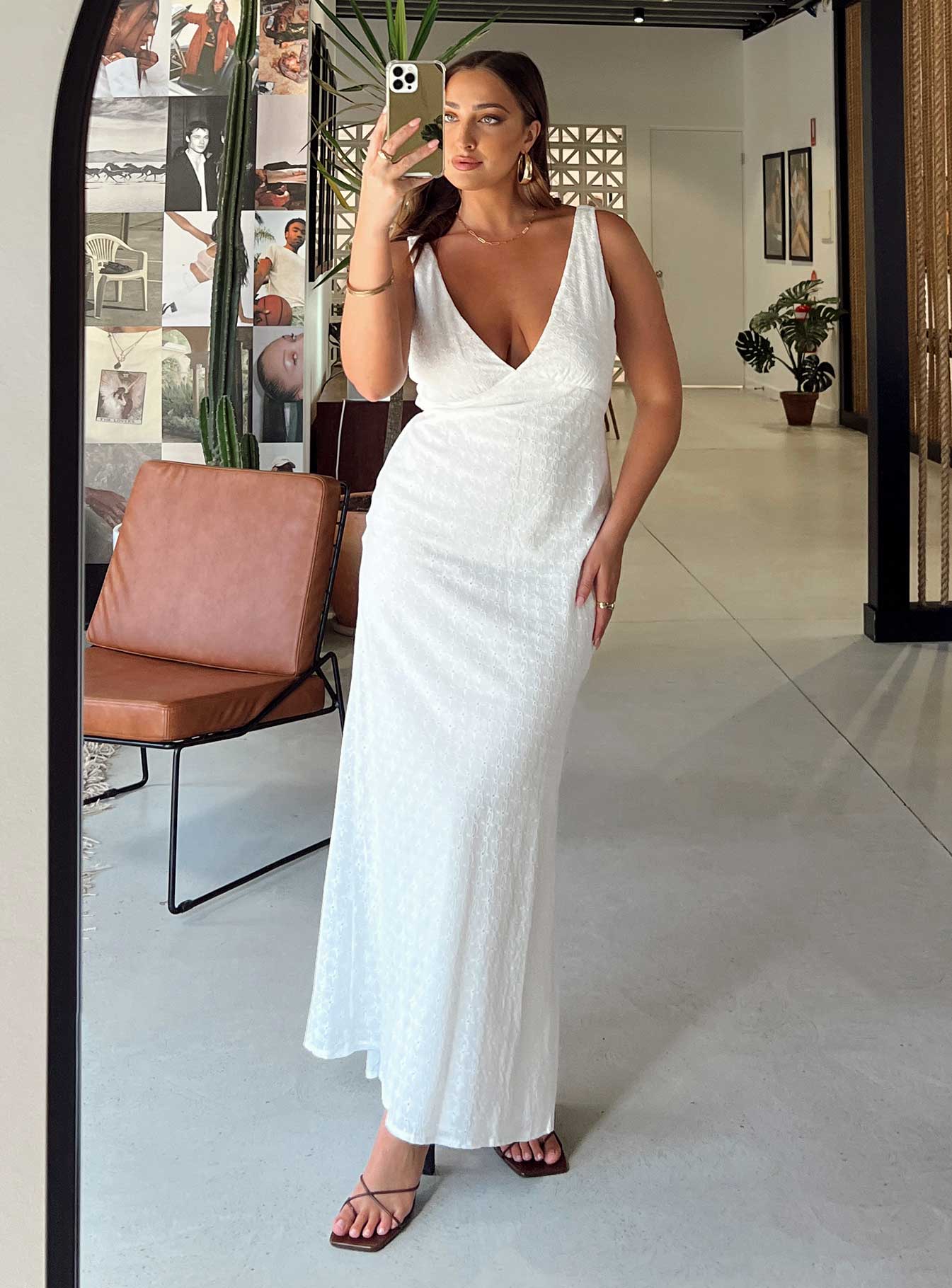 Nellie Maxi Dress White - women's maxi dress by Ellevoria - view 6