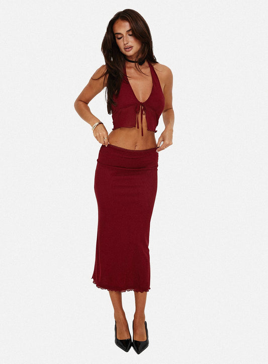 Tami Set Berry women's skirt set by Ellevoria
