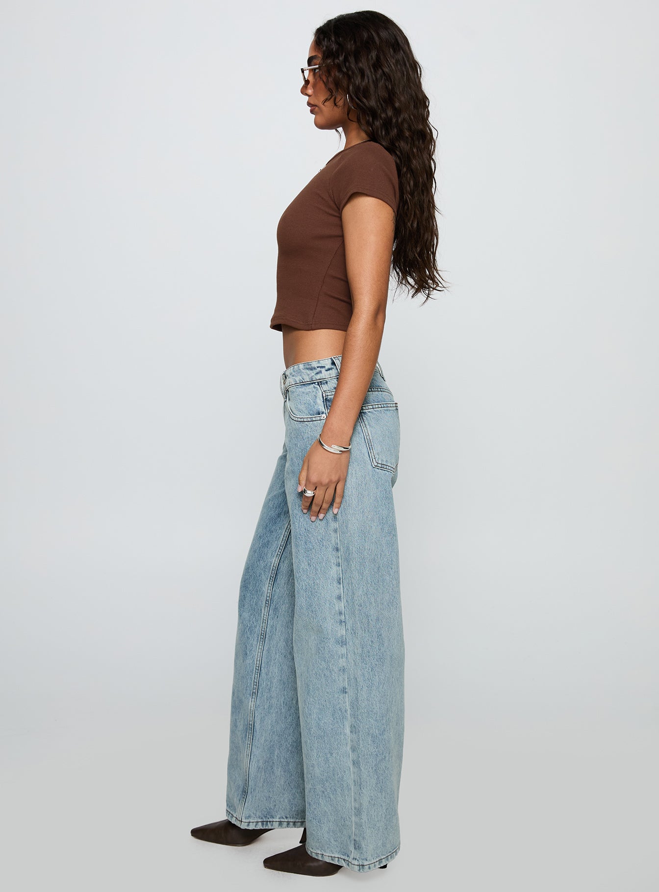 Ellanor Low Rise Straight Leg Light Blue women's denim jeans by Ellevoria