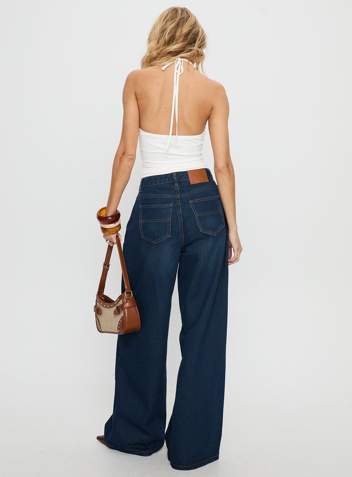 Naylor Mid Rise Wide Leg Jeans Mid Blue Denim women's denim jeans by Ellevoria