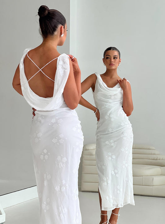 Contessa Maxi Dress White - women's maxi dress by Ellevoria