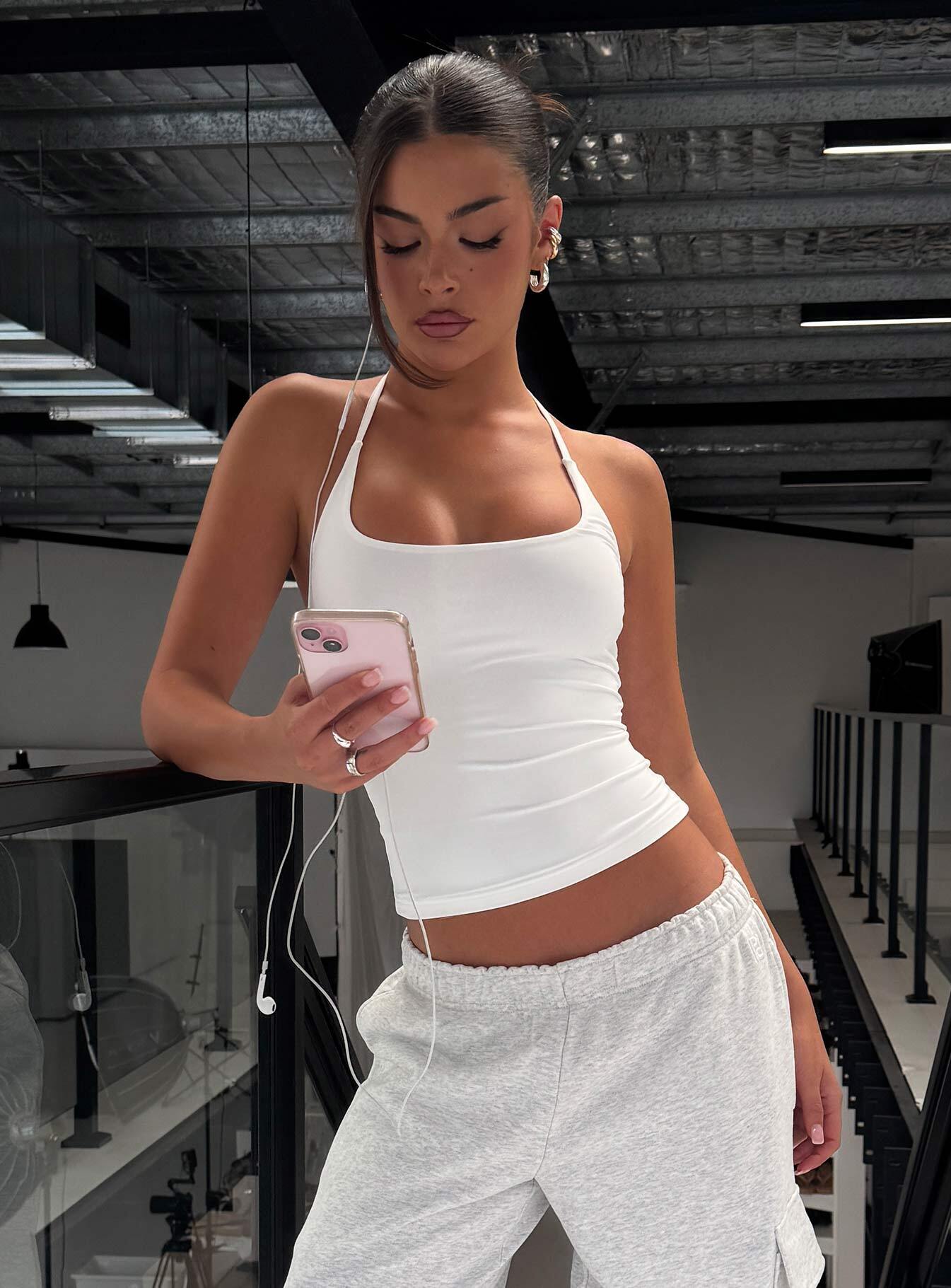 Ezekiel Nylon Top White - women's top by Ellevoria