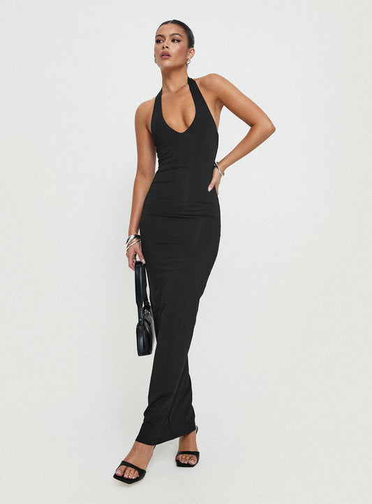 Spicy Maxi Dress Black - women's maxi dress by Ellevoria