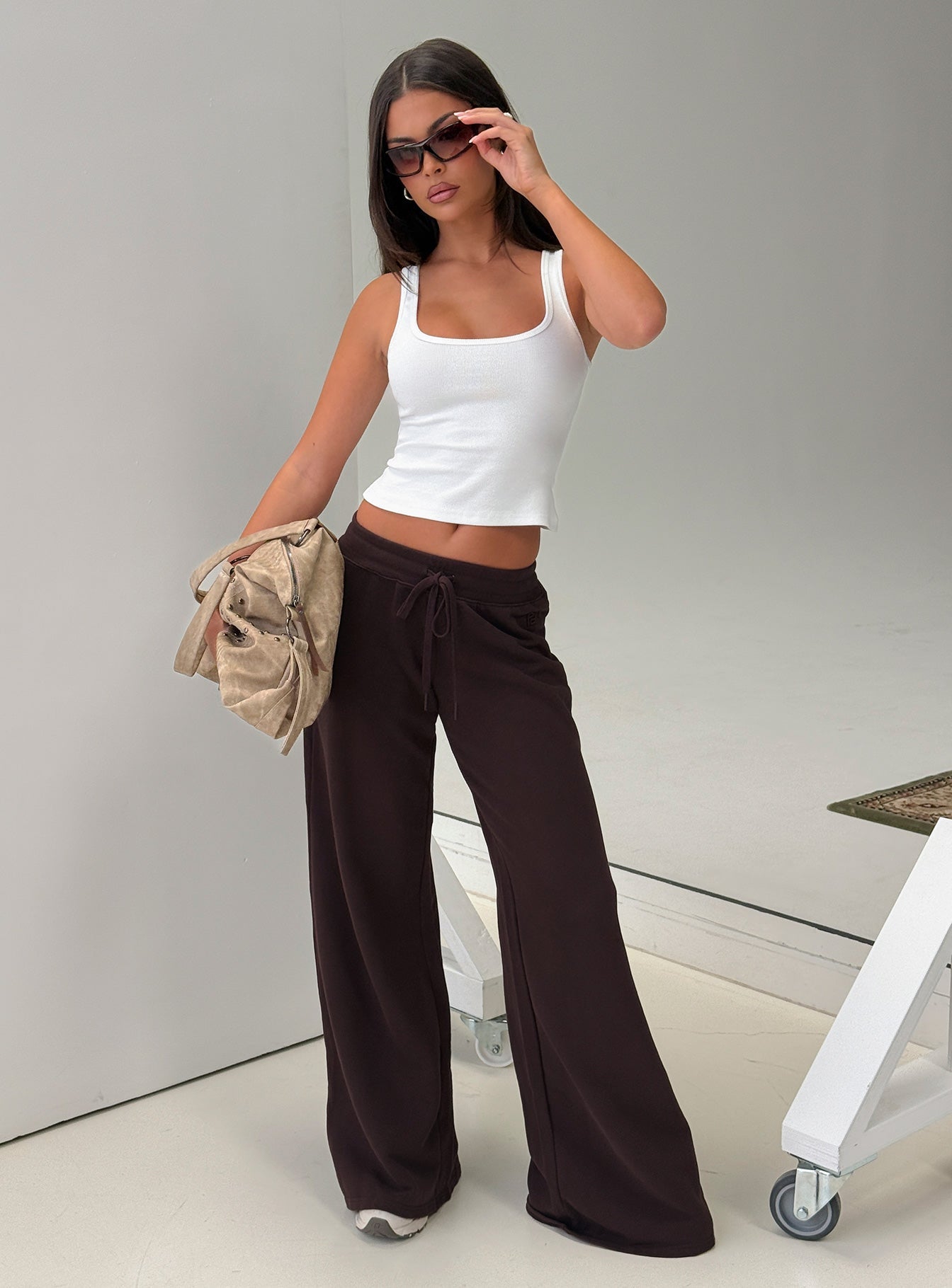 Baseline Square Neck Rib Tank Top White - women's top by Ellevoria - view 15
