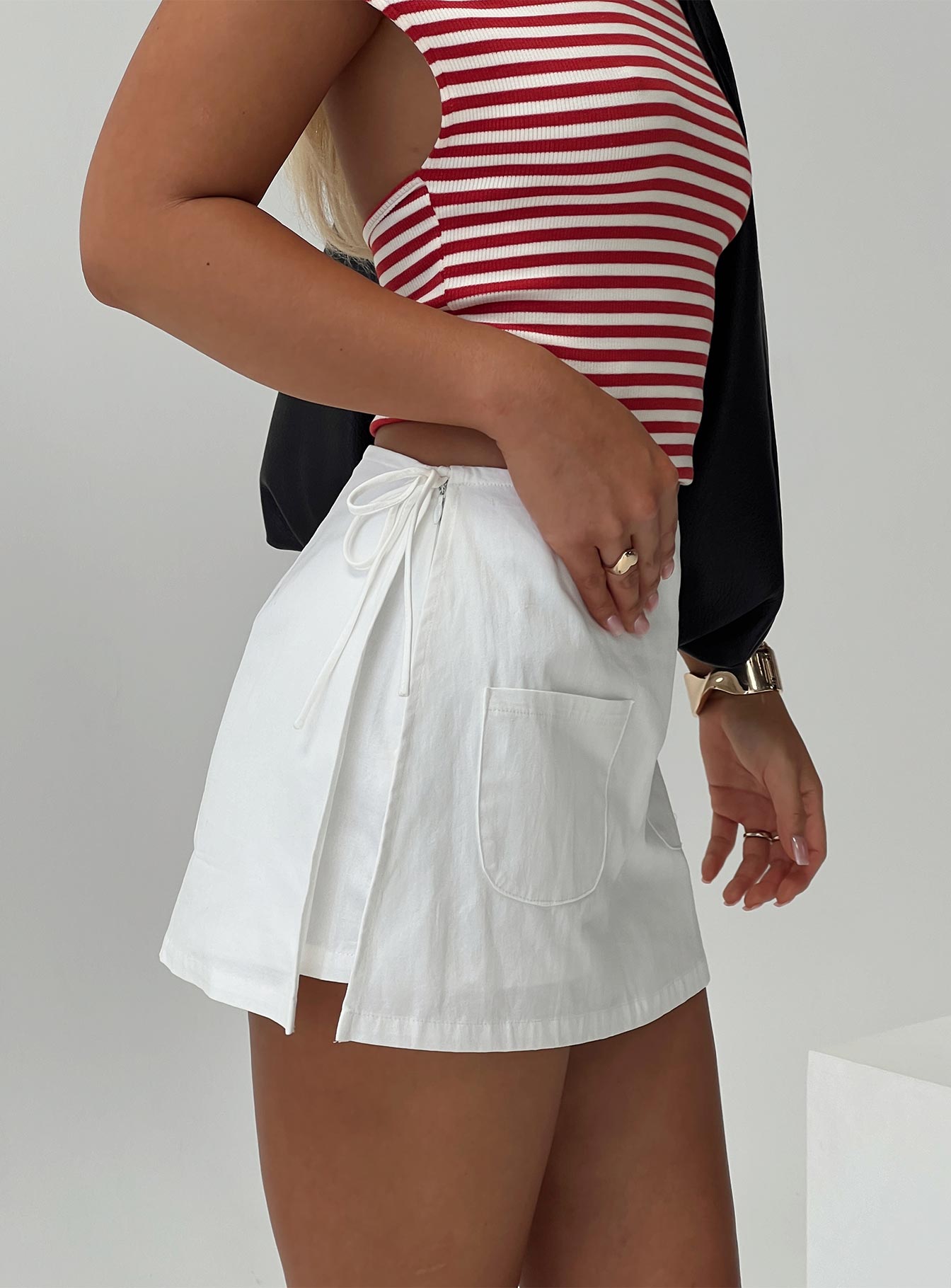 Gigi Wrap Skort White women's shorts by Ellevoria
