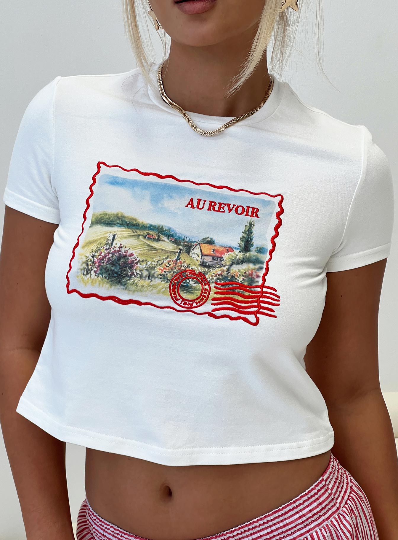 Au Revoir France Tee White - women's top by Ellevoria