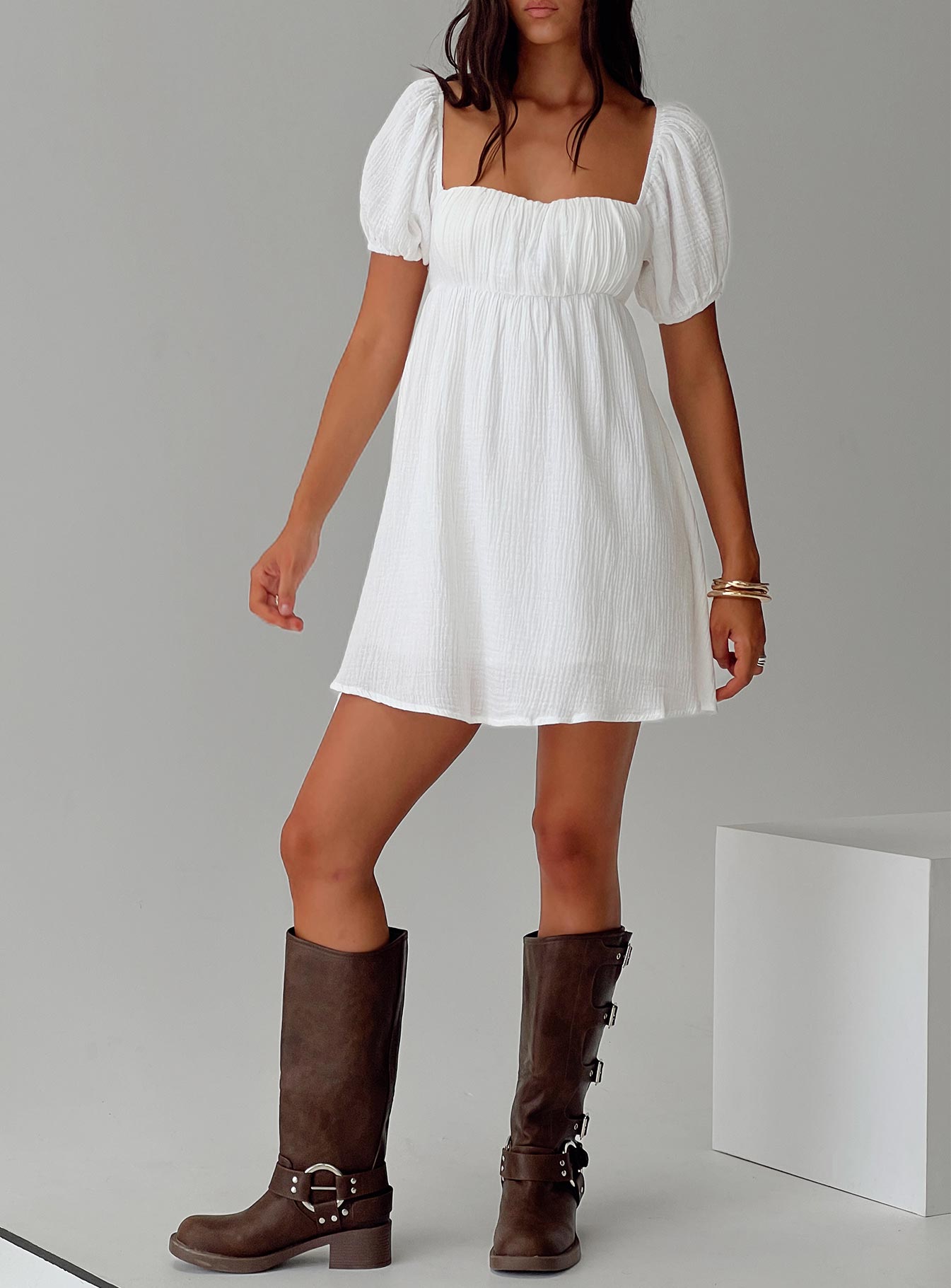 Let's Dance Mini Dress White - women's fashion by Ellevoria - view 7