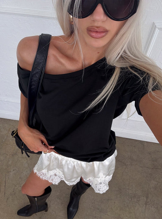 Icon Baby Off Shoulder Top Black - women's top by Ellevoria