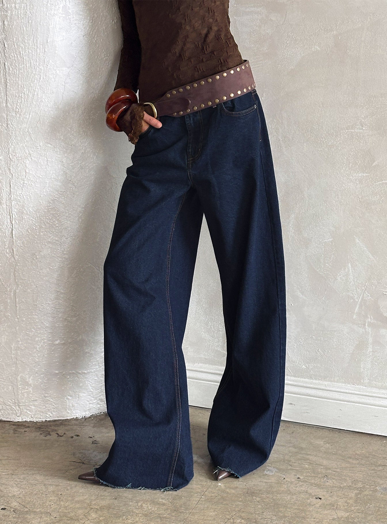 Darla Low Rise Straight Leg Jean Dark Blue Wash women's denim jeans by Ellevoria