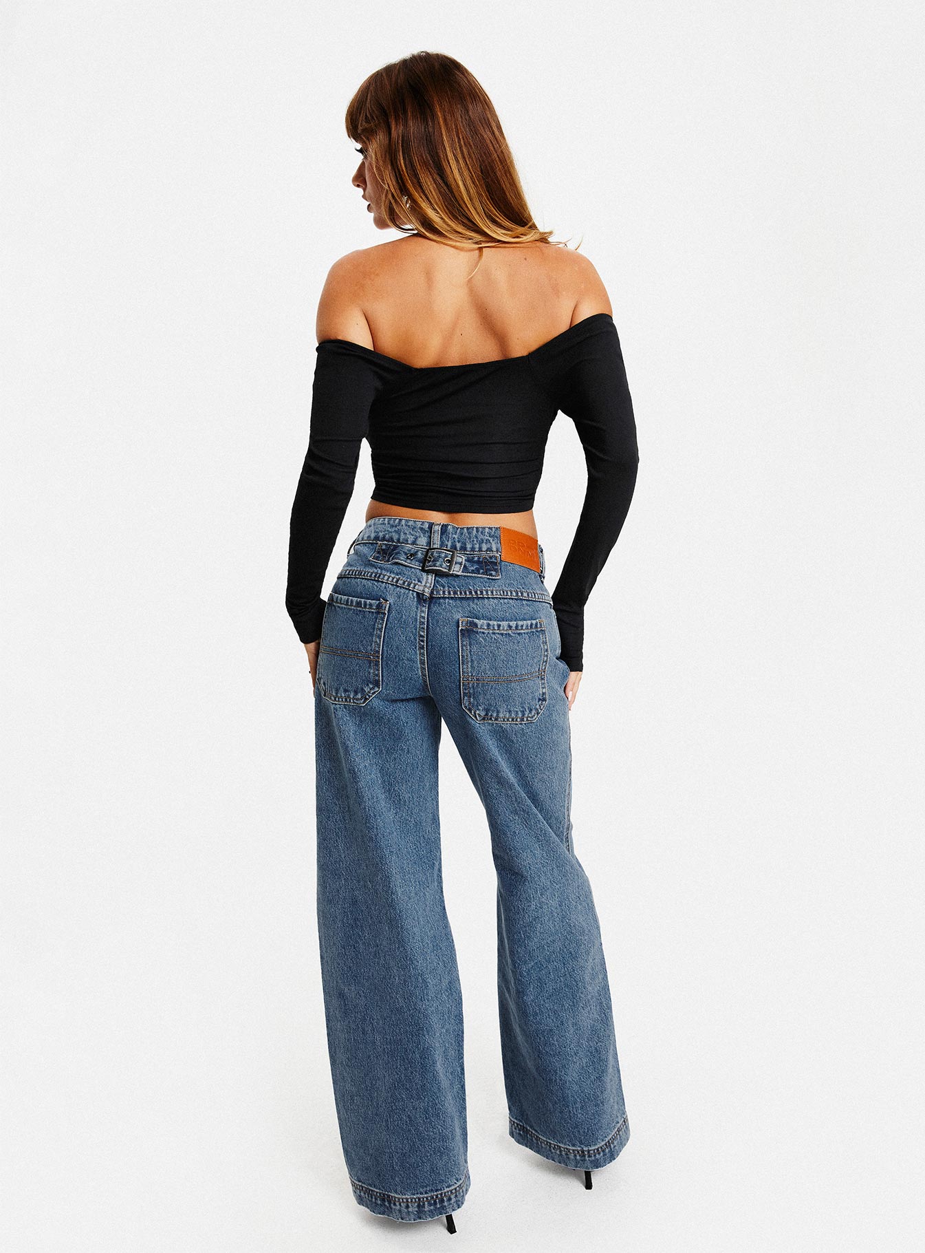 Jankins Low Rise Straight Leg Jeans Mid Wash - loose fit women's bottoms by Ellevoria