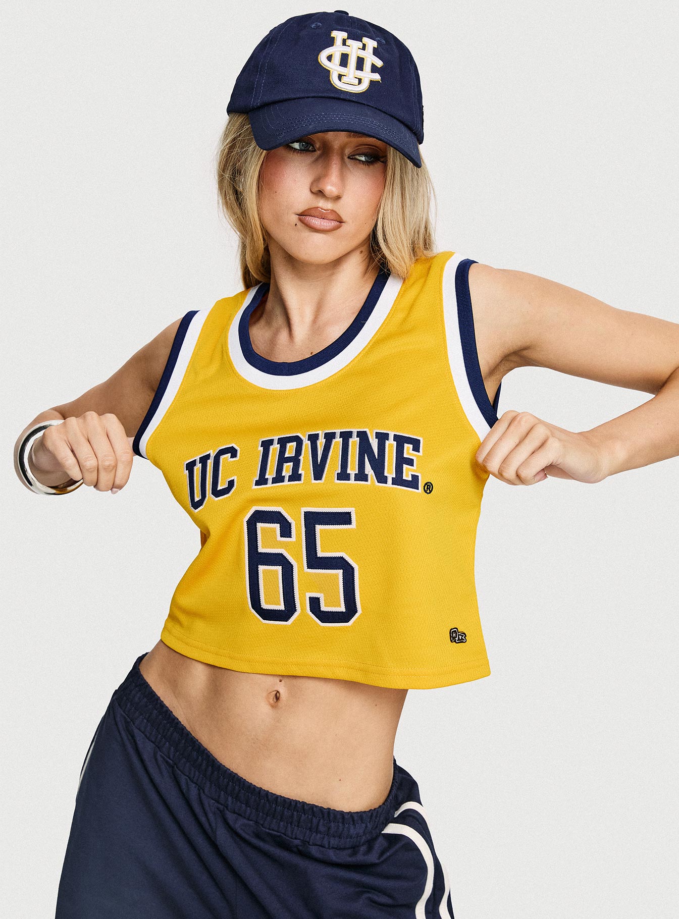 UC Irvine Cropped Basketball Jersey Tank Yellow - women's top by Ellevoria