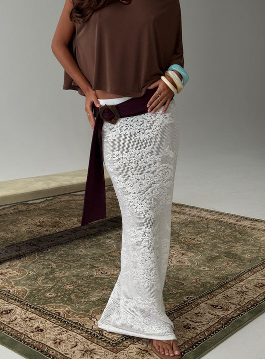 Opresia Crochet Maxi Skirt White women's skirt by Ellevoria
