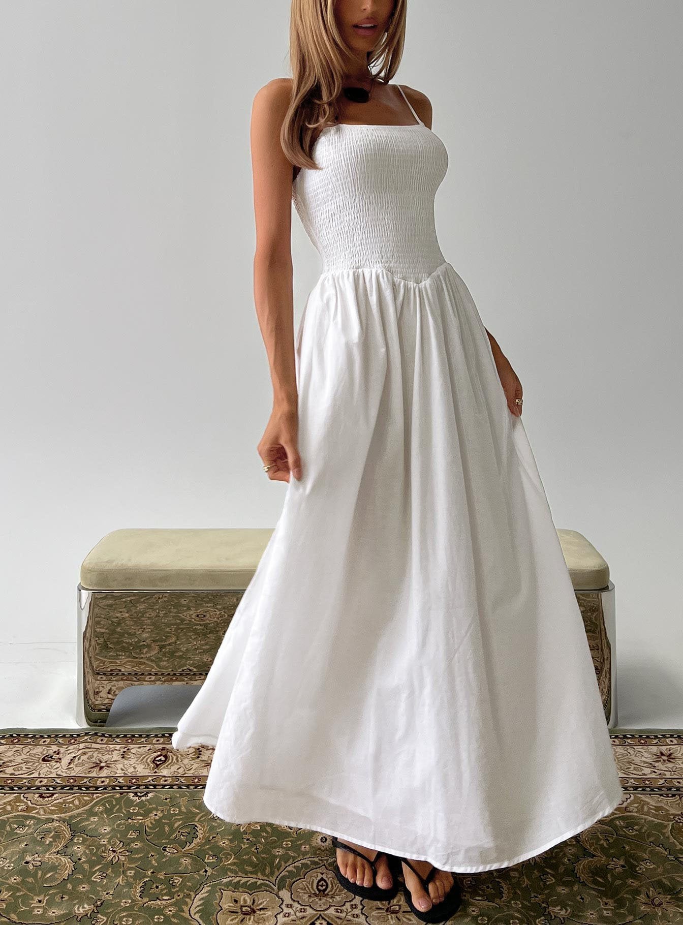 Carys Maxi Dress White - women's maxi dress by Ellevoria