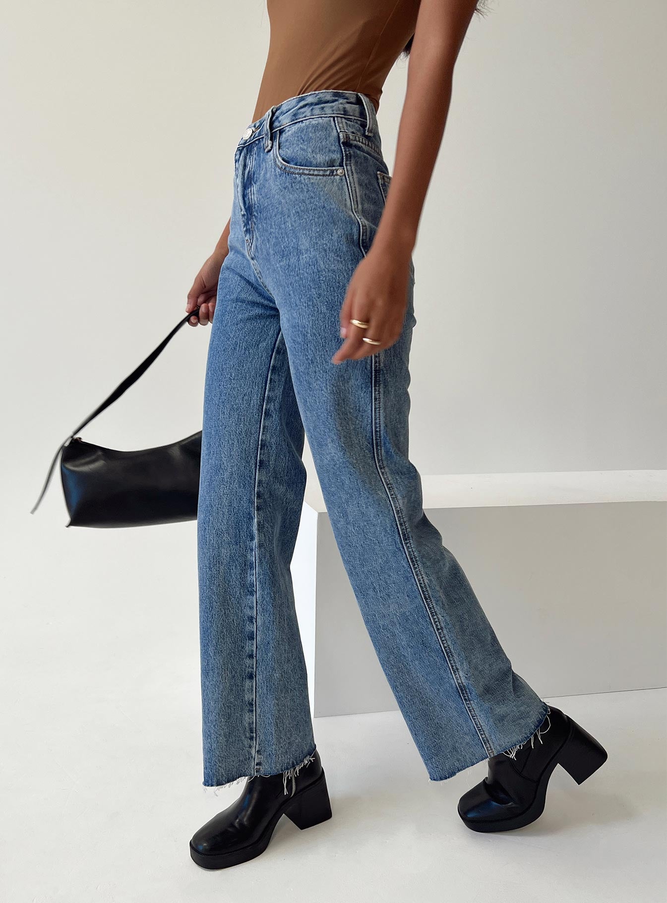 Arlington High Rise Straight Leg Jeans Mid Wash women's denim jeans by Ellevoria
