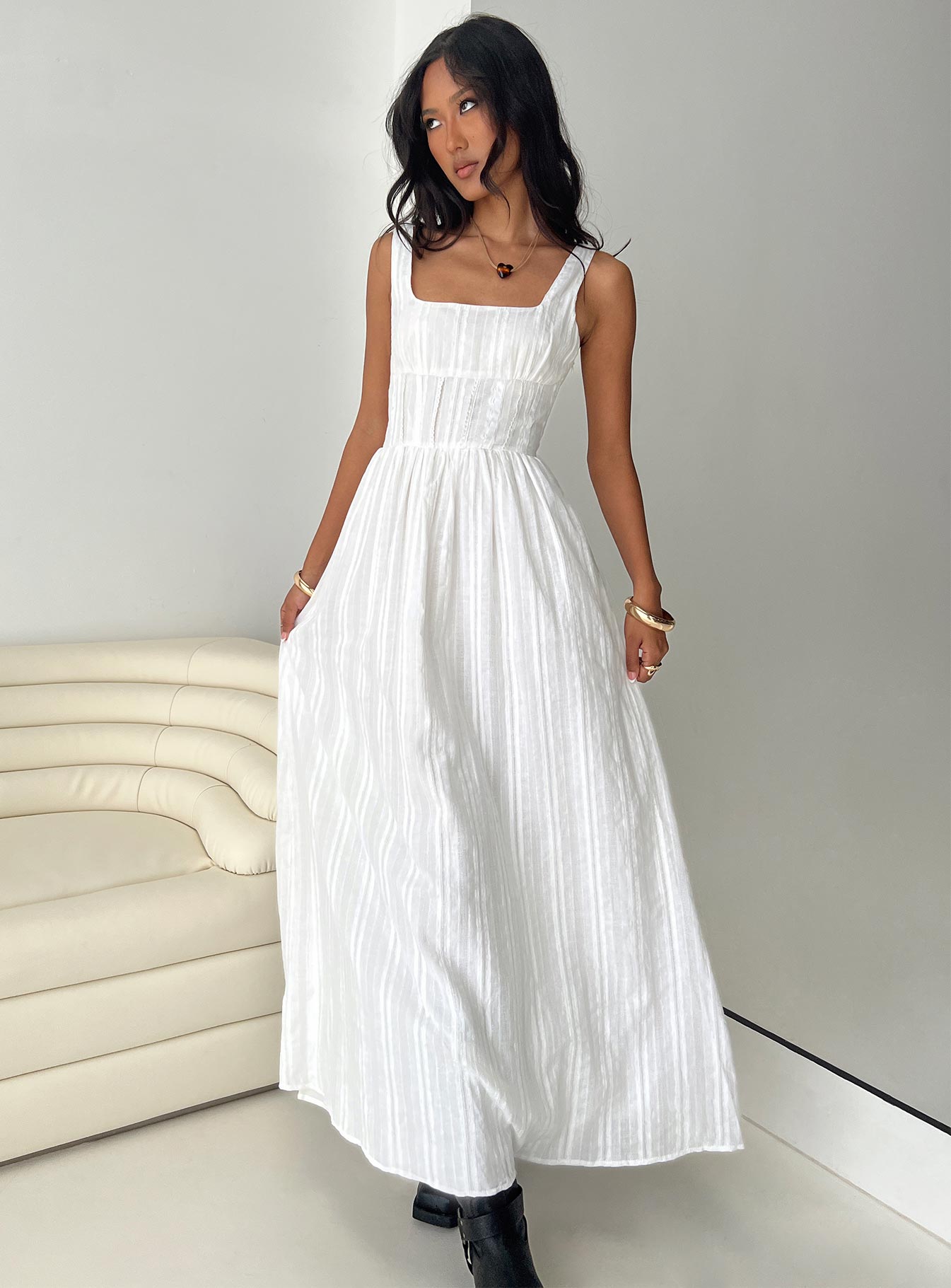 Lorinda Maxi Dress White - women's maxi dress by Ellevoria